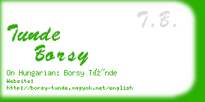 tunde borsy business card